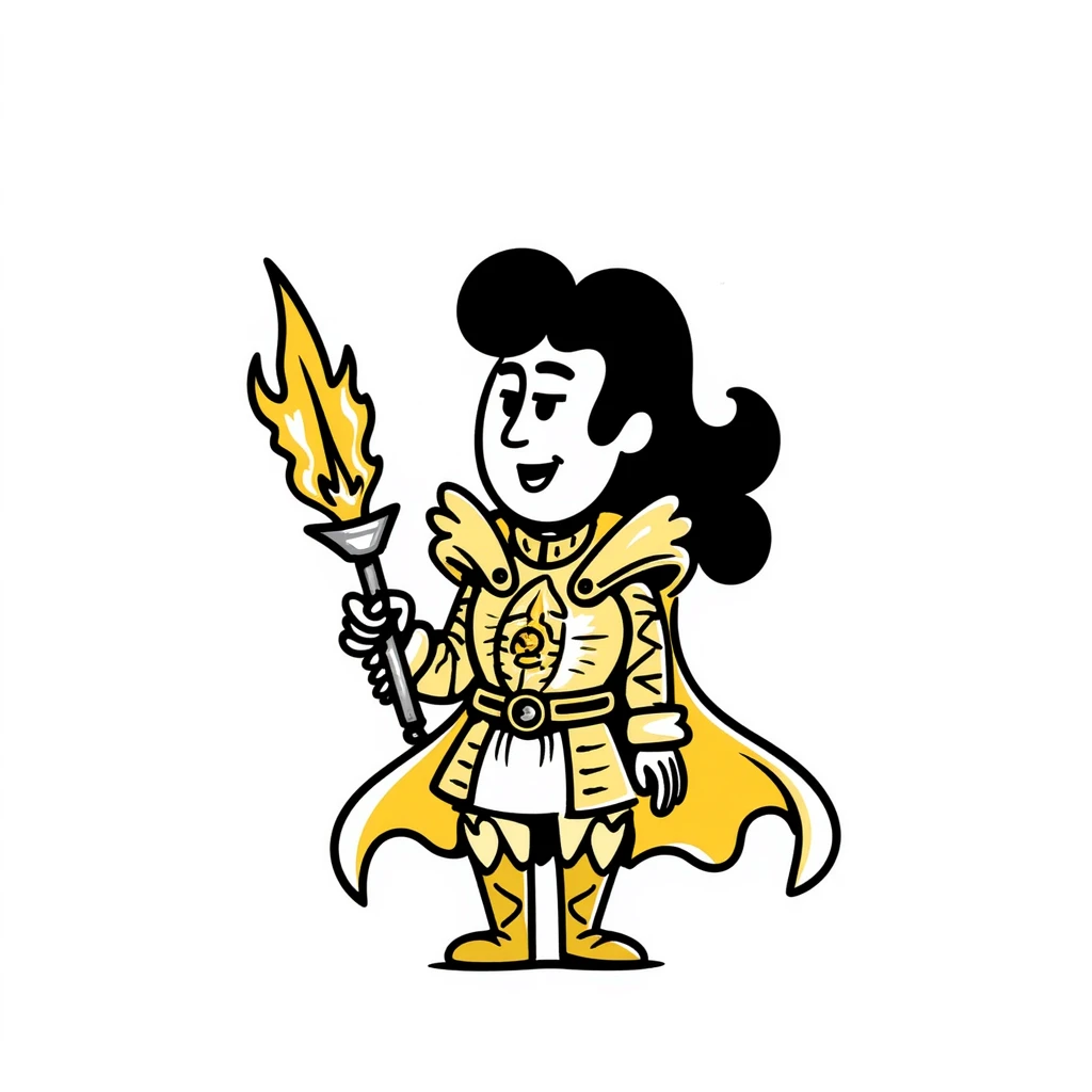 Emperor of Mankind from Warhammer 40K with golden armor and a large flaming sword emoji