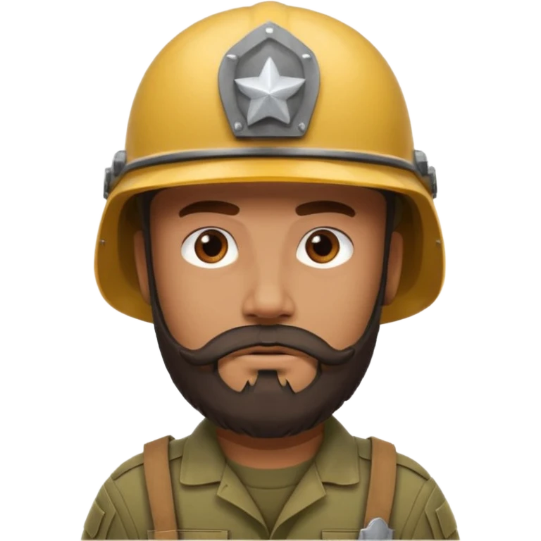 Soldier with thick brown beard and helmet.





























 emoji