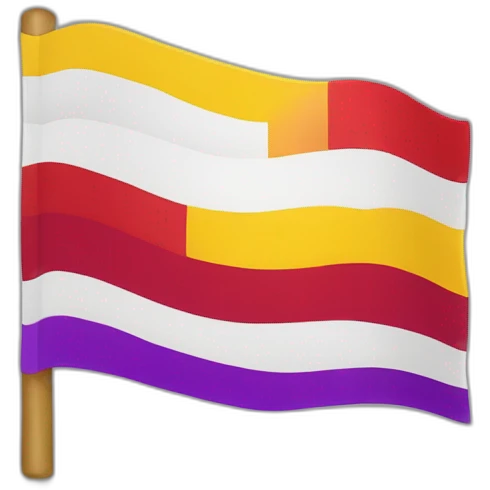 bandera rayas roja, amarilla y morada emoji