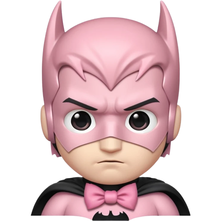Light pink cute batman with a bow in his head emoji