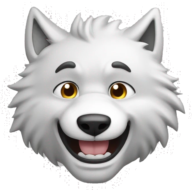 Un hombre lobo llorando y con una sonrisa emoji