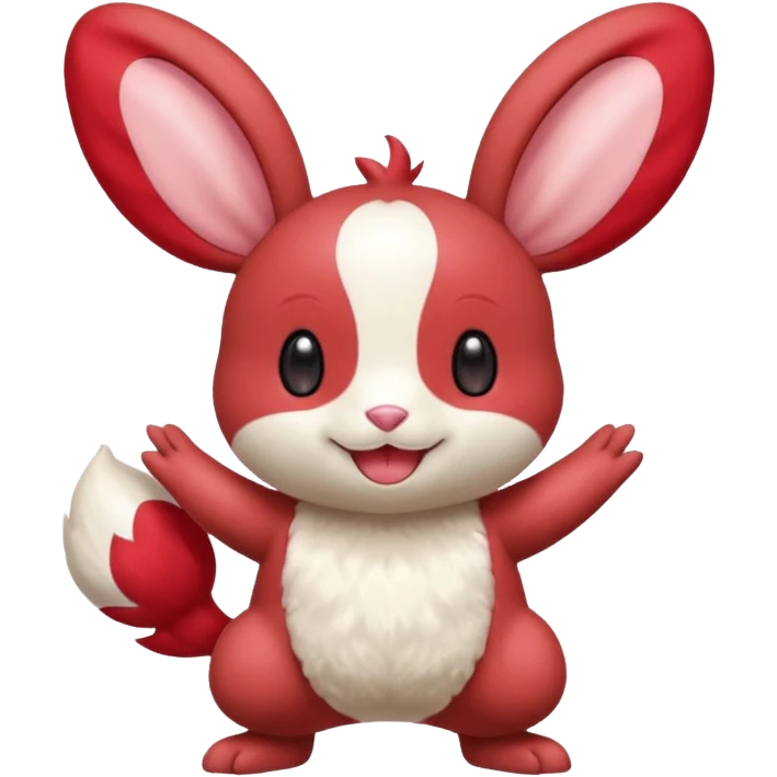 Plusle-Minccino-Buneary-fusion, full body emoji