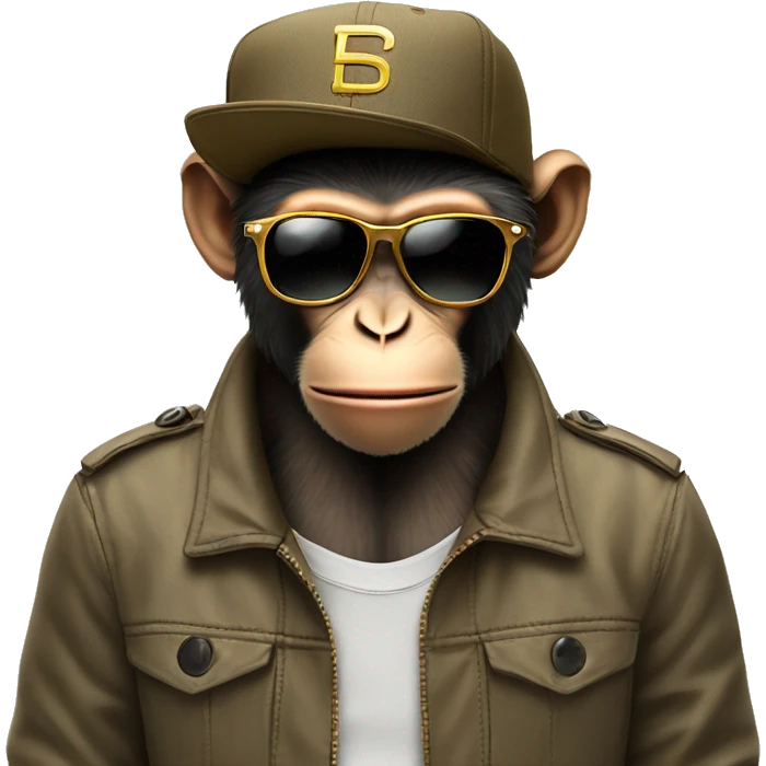 Monkey with sunglasses with hat nike emoji