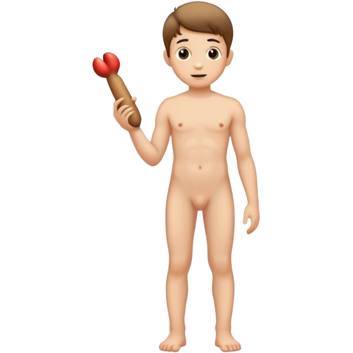 Naked Young boy with big penis  emoji