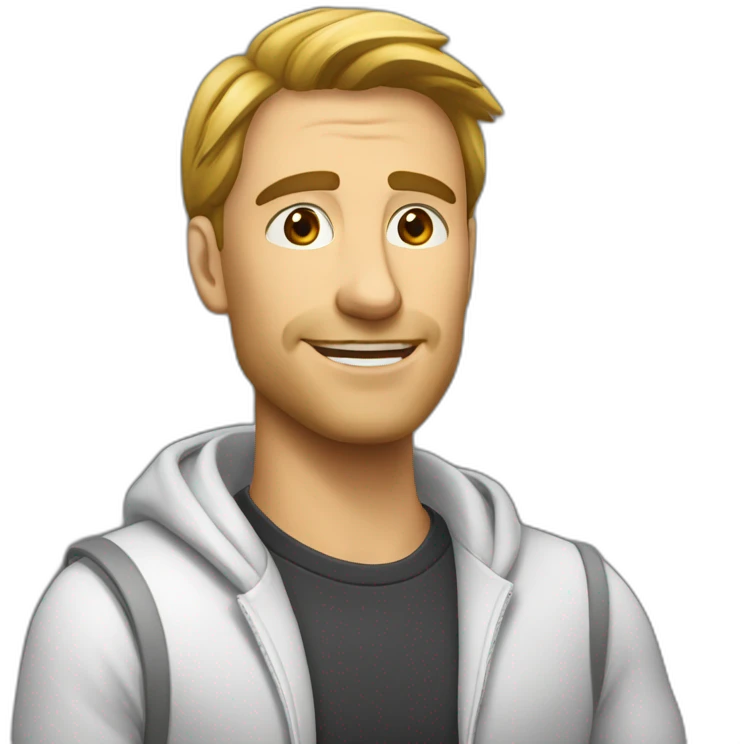 Курьер Яндекс еды с термосумкой на плечах в пути emoji
