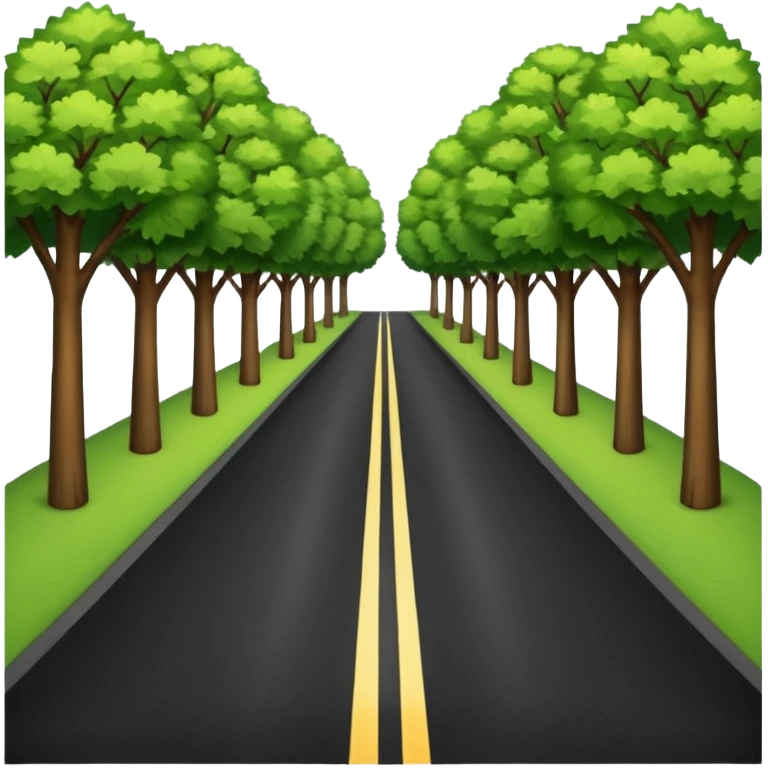 roadway with trees on the sides emoji emoji