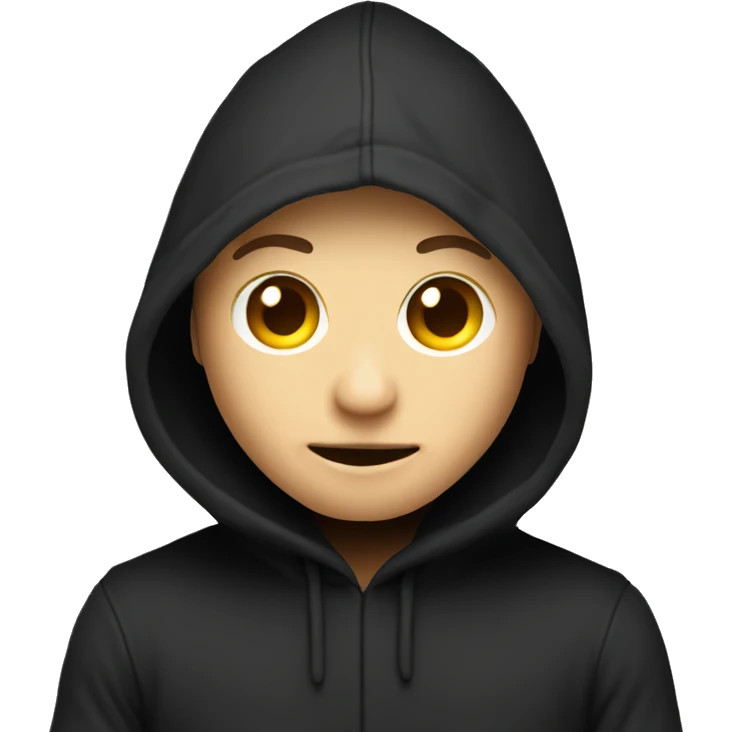 Hacker having black or white mhoodie emoji