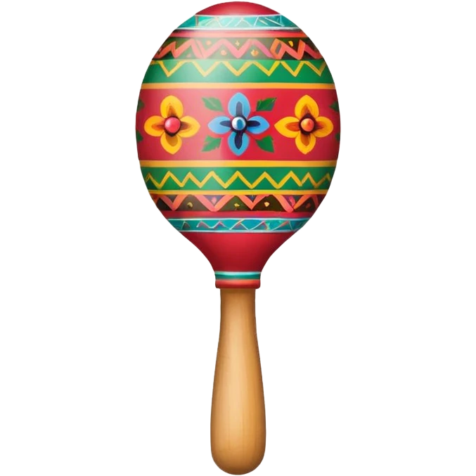 single maraca with traditional Mexican designs emoji