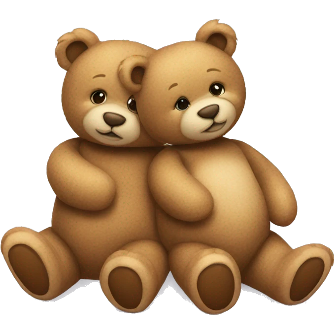 Two teddy bears in love  emoji