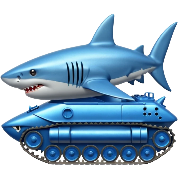 A shark driving a tank emoji
