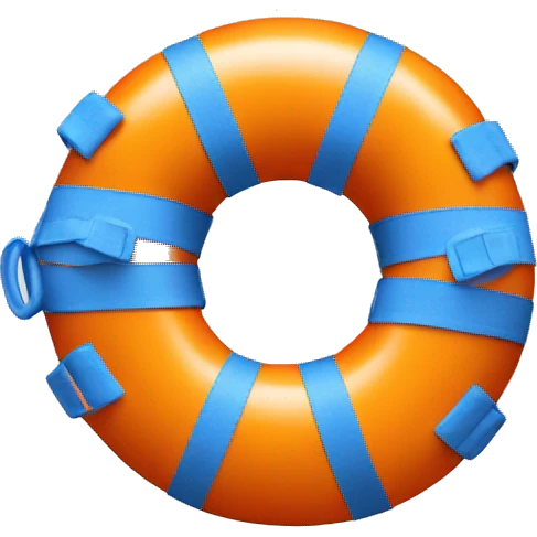 orange and blue lifesaver emoji