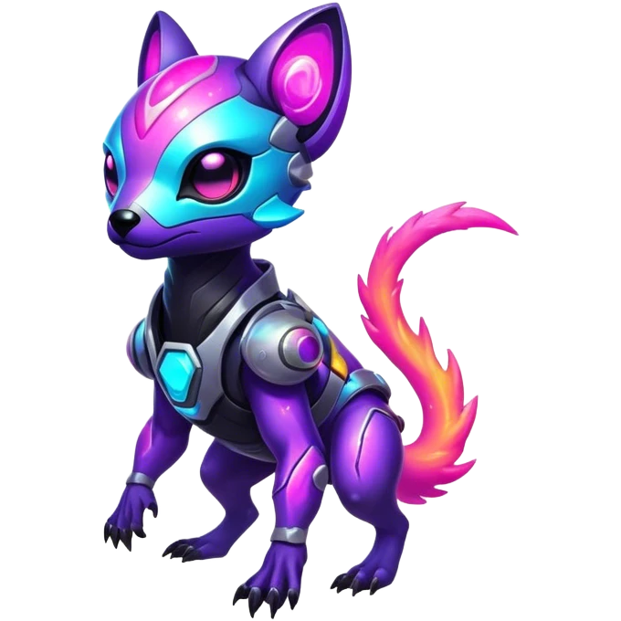 Epic Edgy Cute Colorful Nebula Modern Futuristic Vernid-Protogen-creature-animal, full body emoji