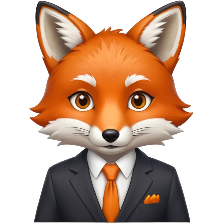 Fox wearing a suit emoji