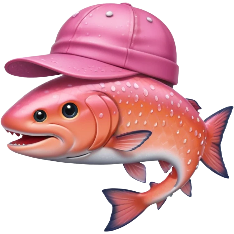 A salmon with a hat emoji