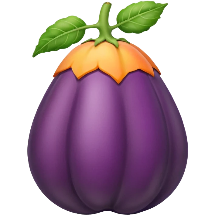 Eggplant inside peach emoji