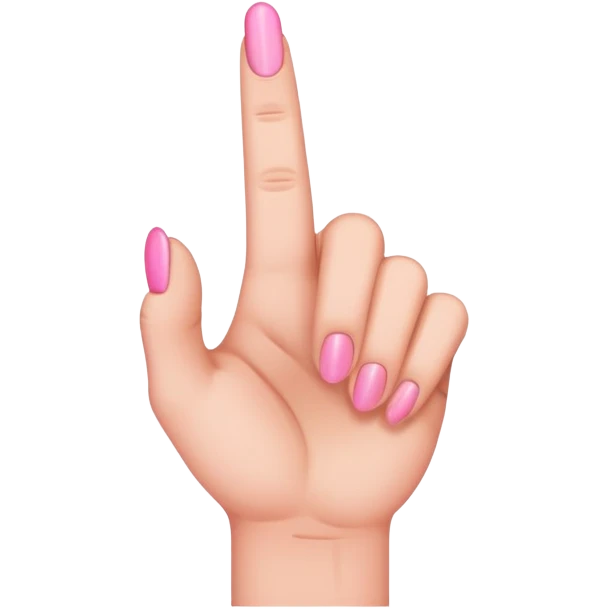 Pink middle finger emoji
