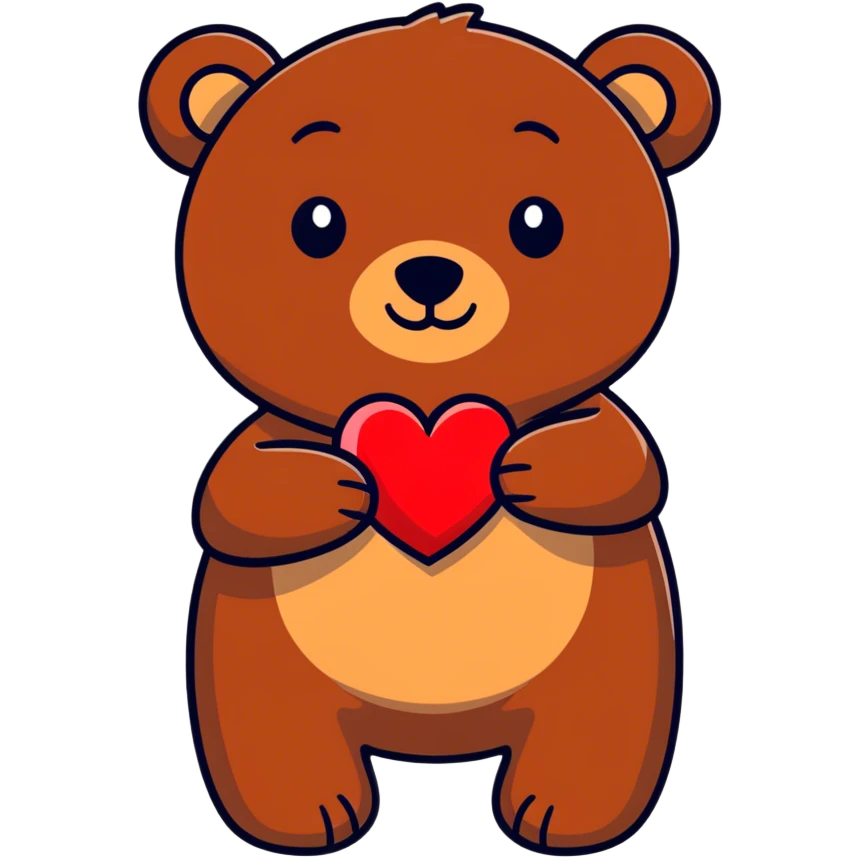 Bear with heart emoji