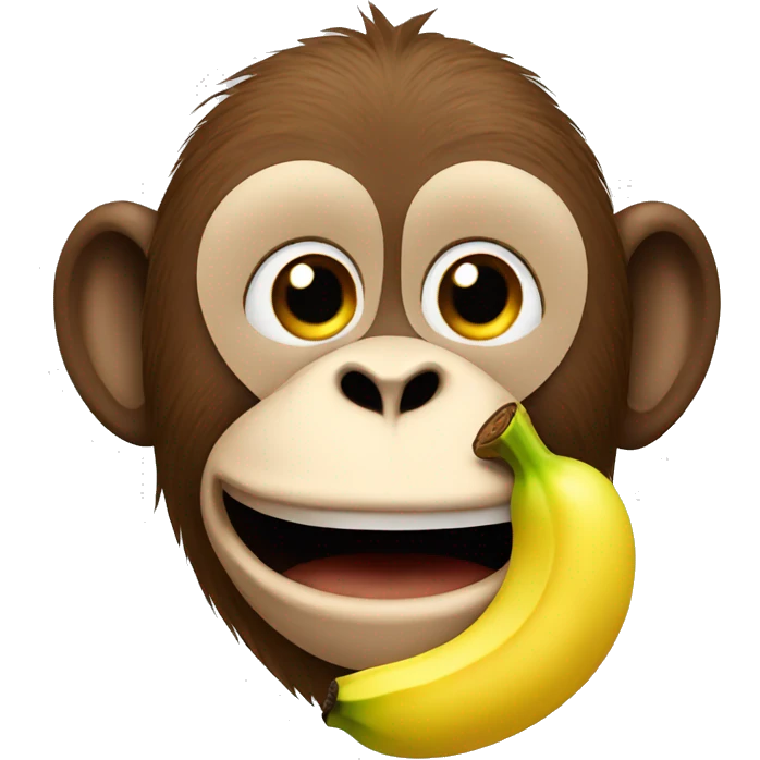 Monkey with a banana in his nose  emoji