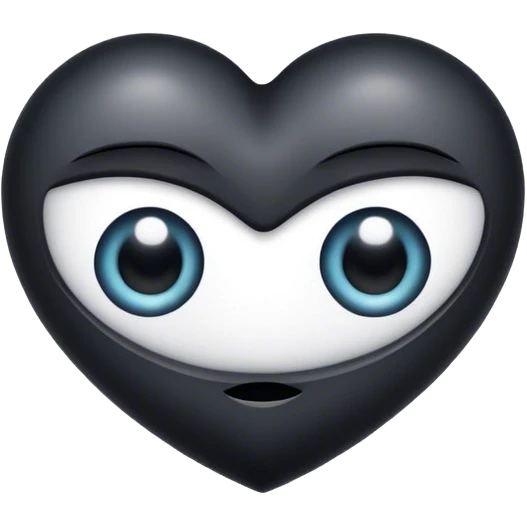 A black heart with one symmetrical eye emoji