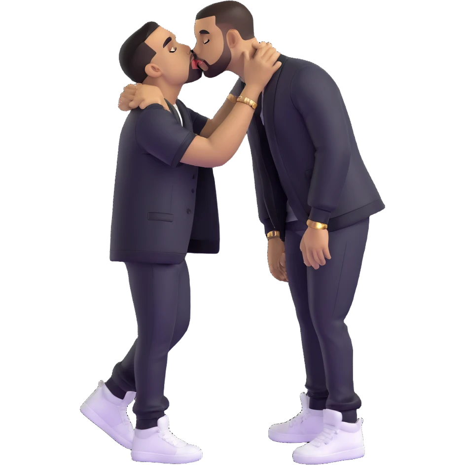 P Diddy kissing Drake emoji