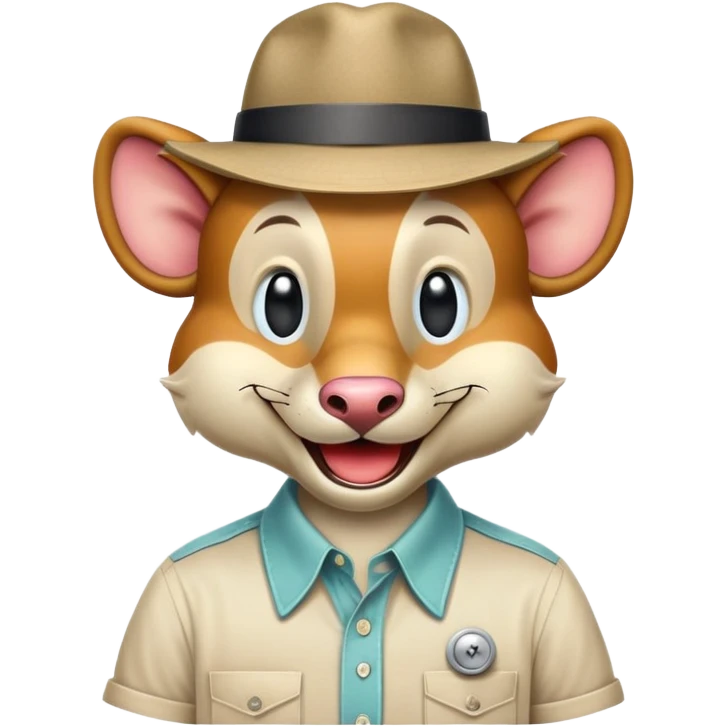retro 1950s anthropomorphised animal head emoji