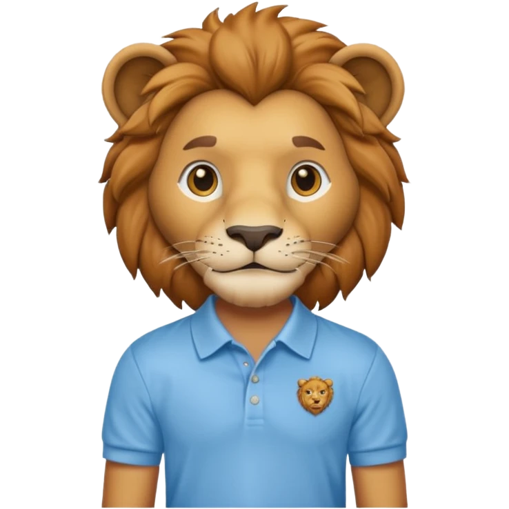 un leon con polito celeste caricatura emoji