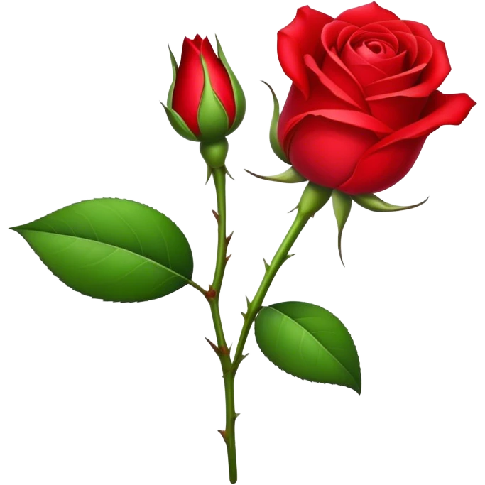 A single rosebud with a partially closed bloom, symbolizing a budding flower or new beginnings emoji