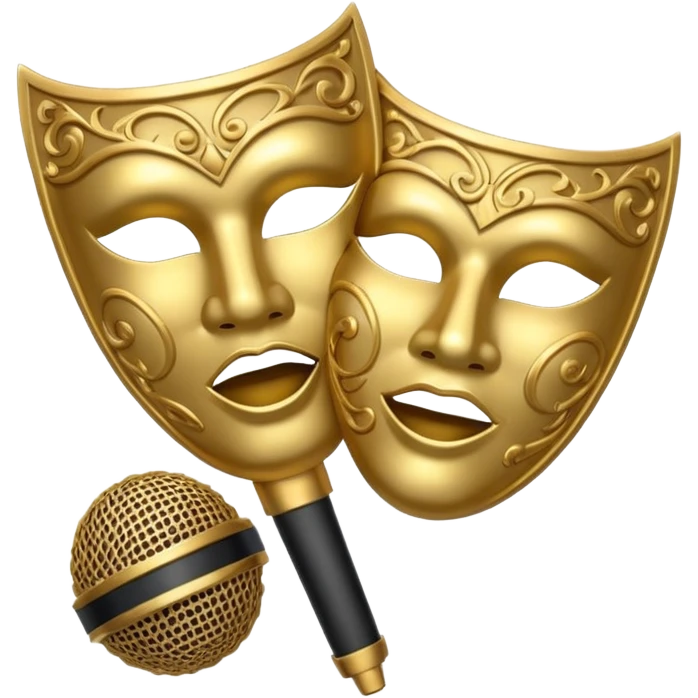 theater mask and microphone emoji