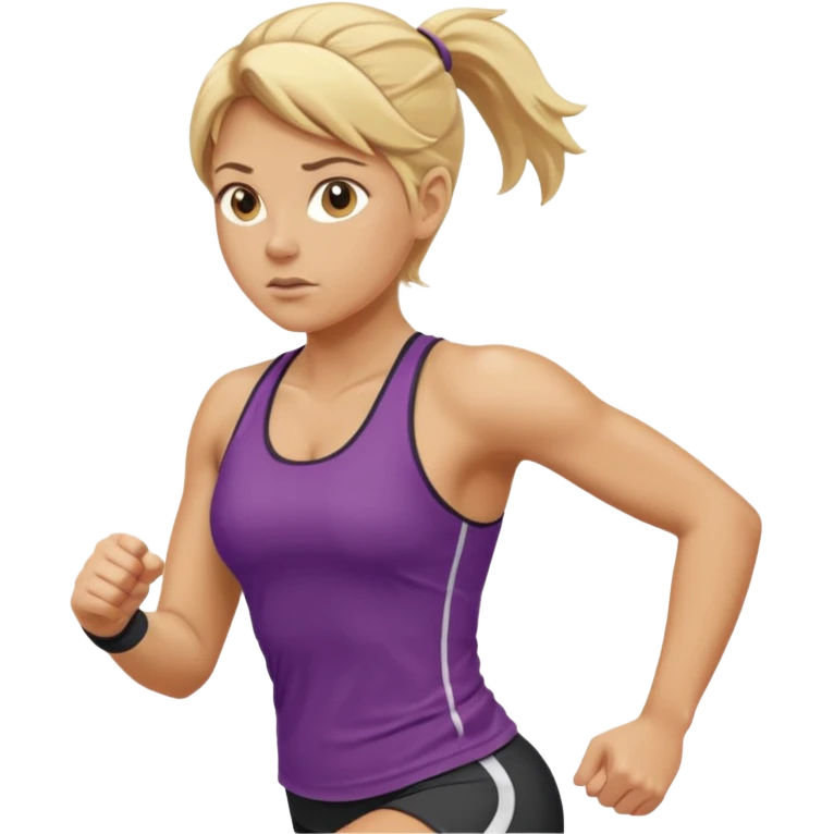 create a stocky female runner with blonde hair emoji