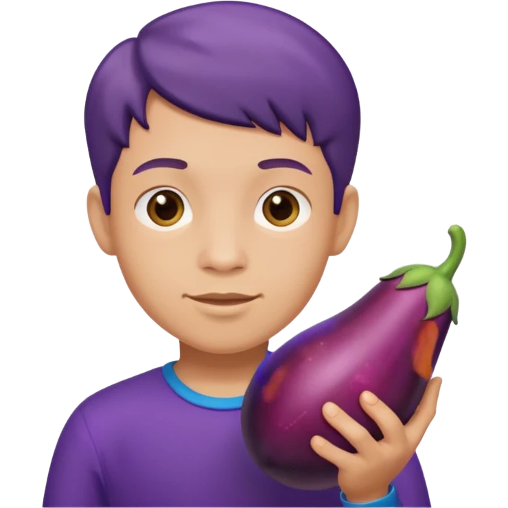 Eggplant under boy emoji
