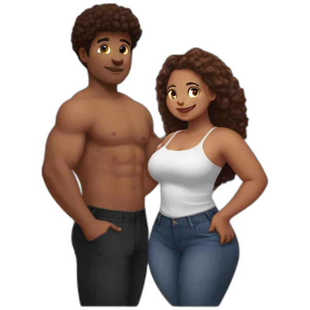 thicc boy with thicc girl emoji