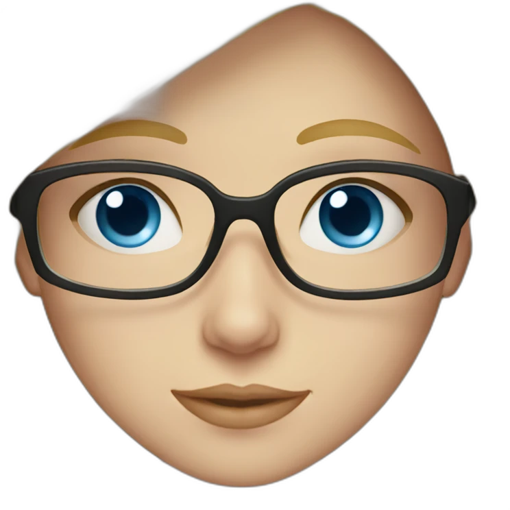 A Russian Girl with Blue eyes, Rose glasses and Blond hair emoji