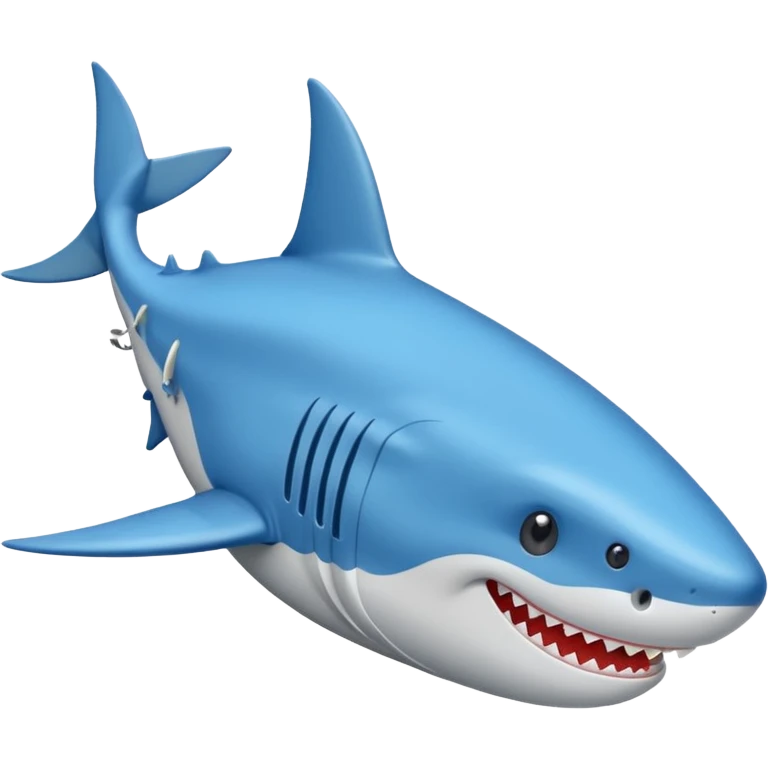 Un tiburón con unas zapatillas azules  emoji