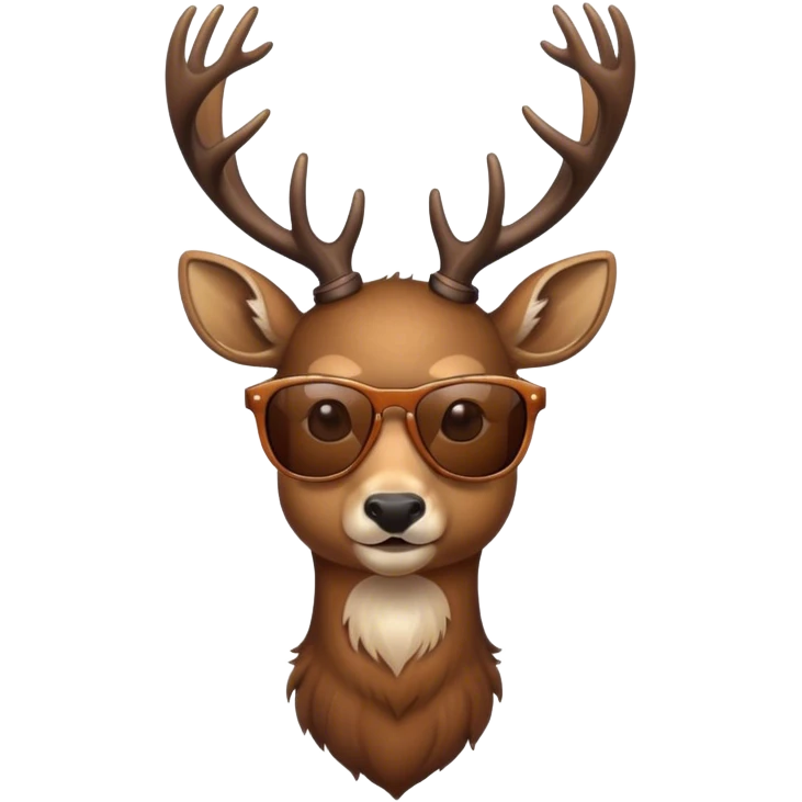 A deer with sunglasses emoji