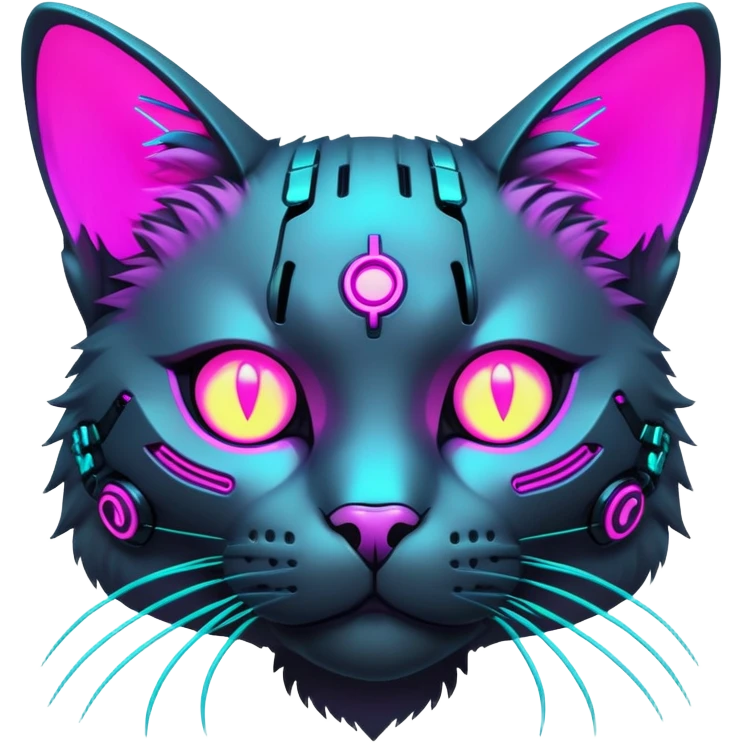 dark cyberpunk-vaporwave cat emoji