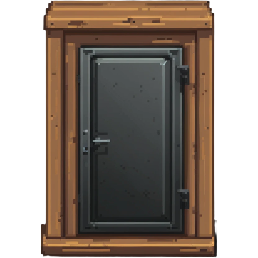 Wooden base with metal door from Rust game emoji