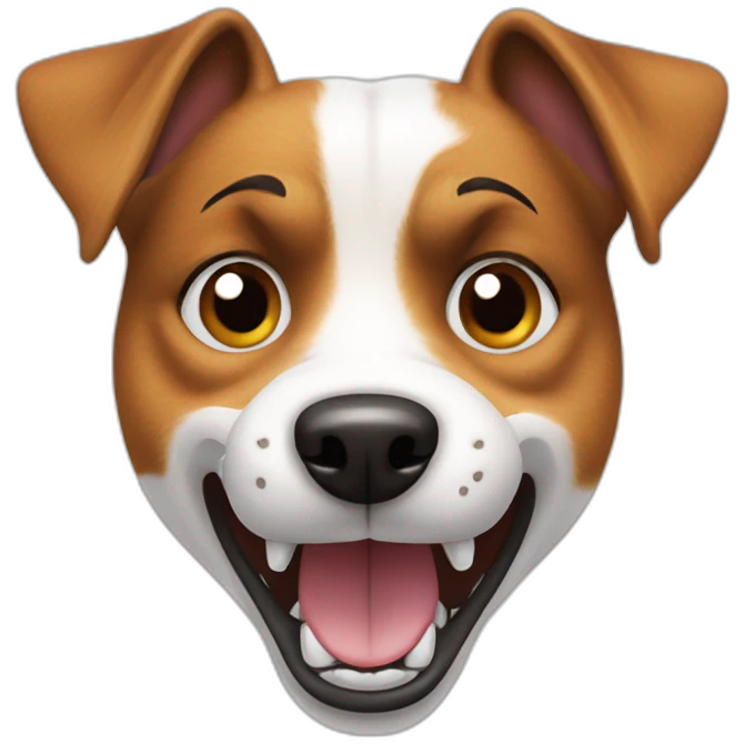 Jack Russell dog angry showing its teeth emoji
