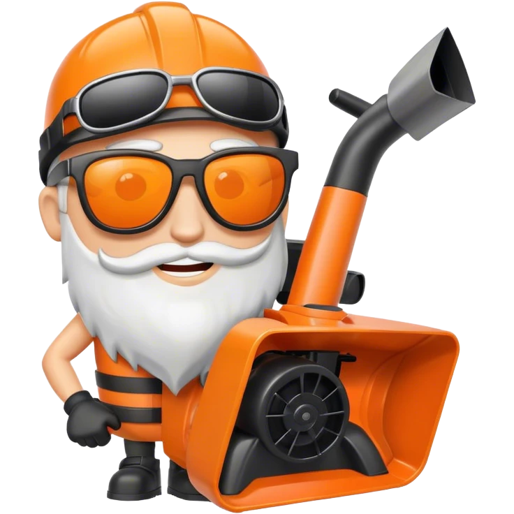 Orange Snowblower cartoon character with sunglasses emoji