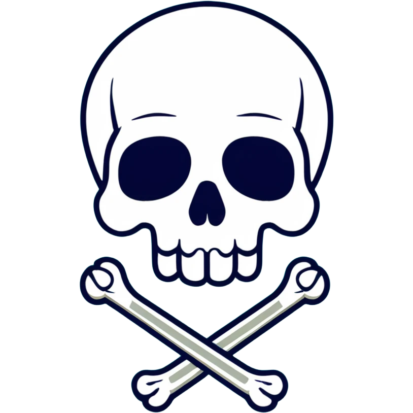 teal and orange skull emoji