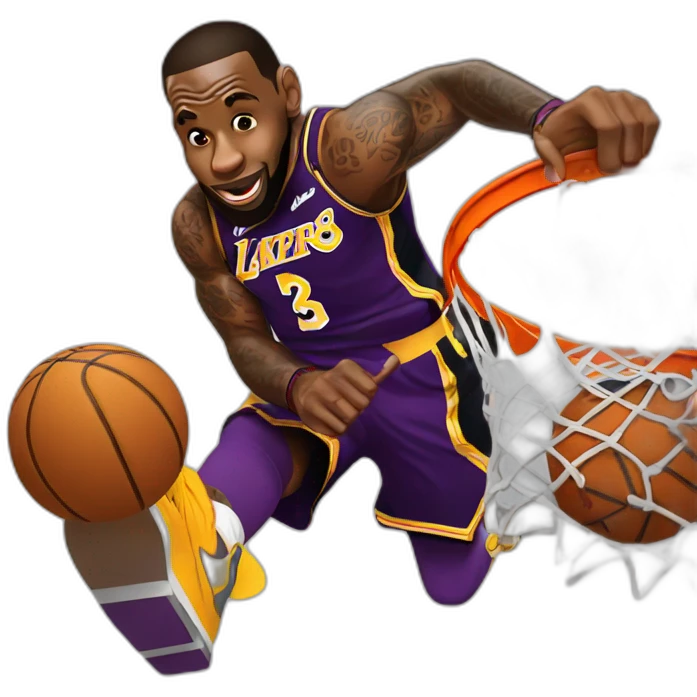 Lebron James dunking emoji