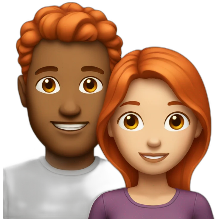 couple red hair emoji