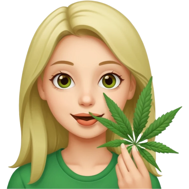 Girl happy smelling marijuana  emoji