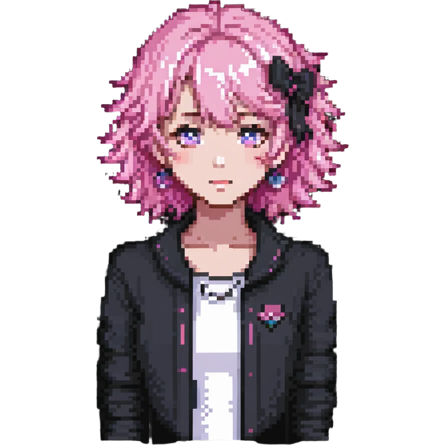 anime girl with pink hair emoji