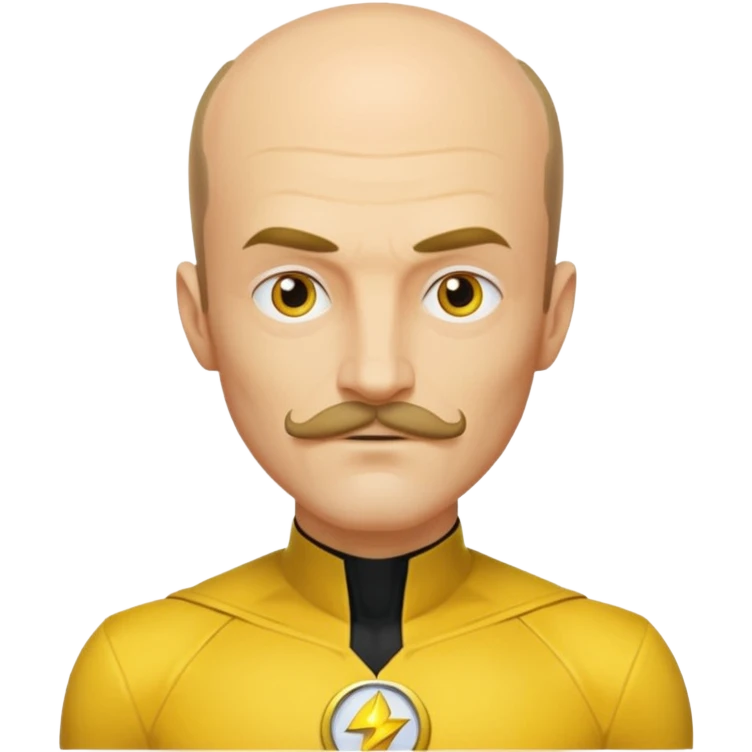 dc sinestro yellow outfit with mustache and balding head emoji