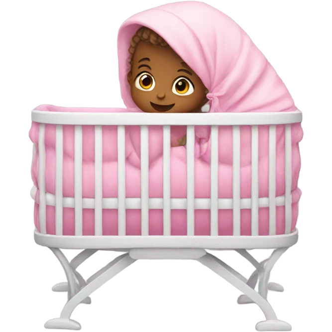 Baby in pink crib emoji