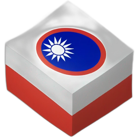 Three dimensions Taiwan flag emoji