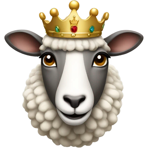 A sheep wearing a crown emoji