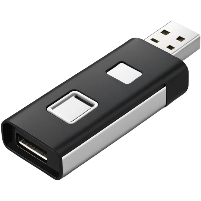 USB flash drive storage device with metal connector and plastic case emoji
