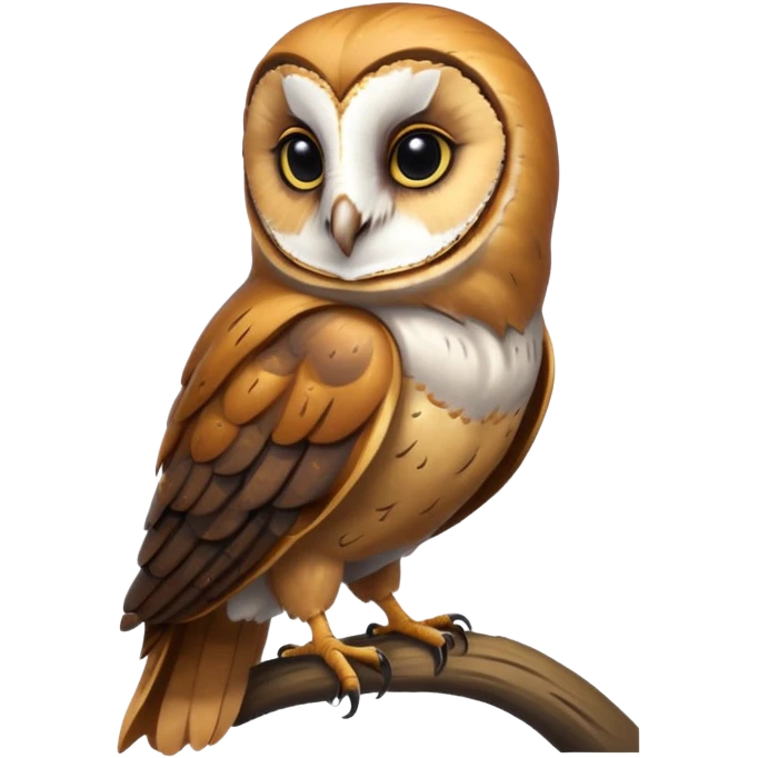 Dark barn owl with golden brown chest emoji