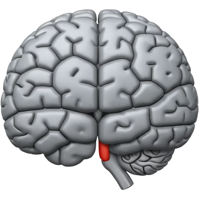 emoji icon of a brain with details of the brain structure and in detailed 3d rendring emoji